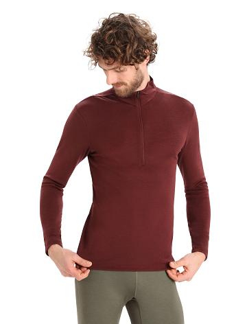 Icebreaker Merino 175 Everyday Long Sleeve Half Zip Thermal Top Miesten Base Layers Punainen | FI 1370BEXC